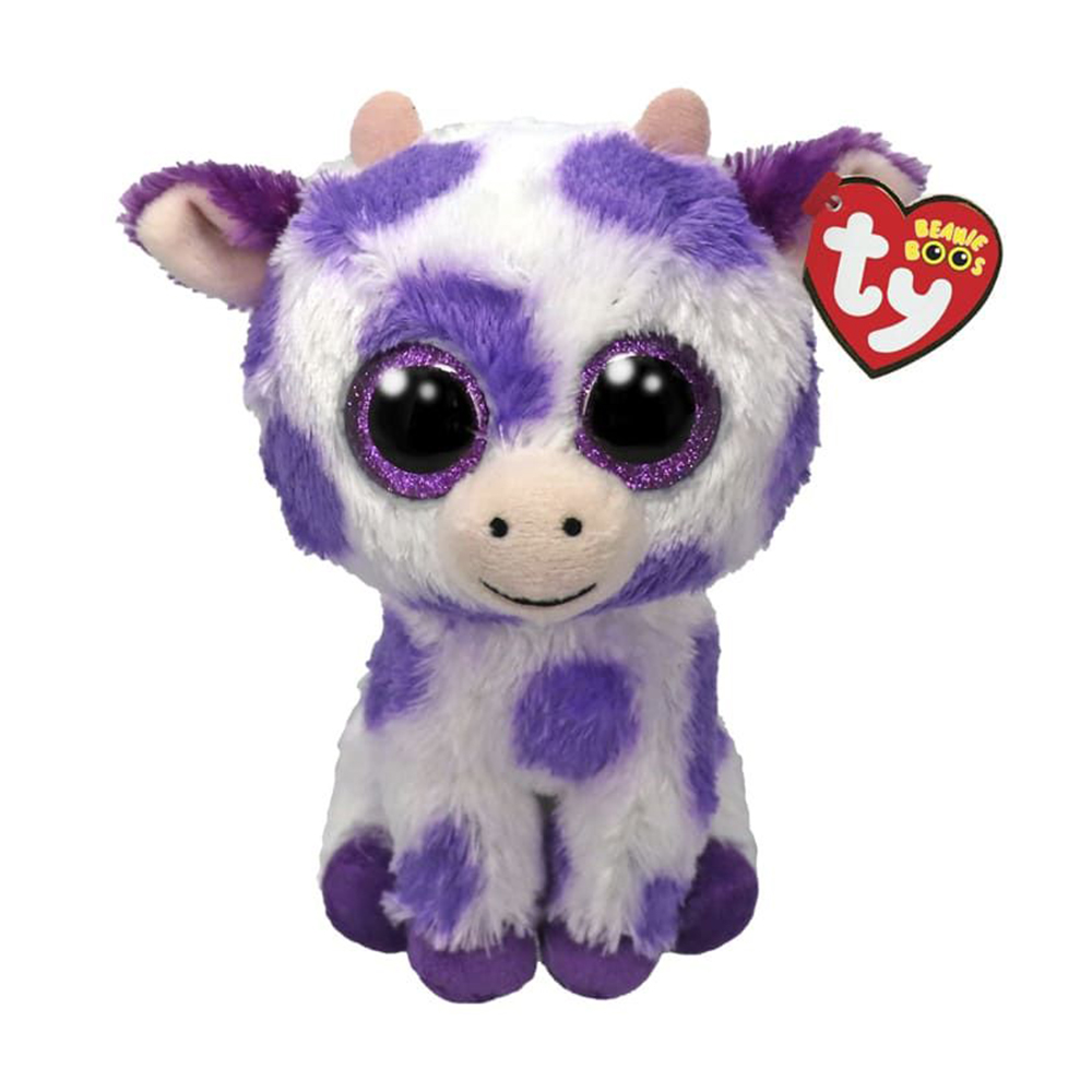 Дитяча м'яконабивна іграшка TY Beanie Boos Корова Ethel, від 3 років, 15 cм (37345)